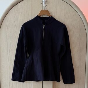 COS Navy Zip-Up Blazer Jacket